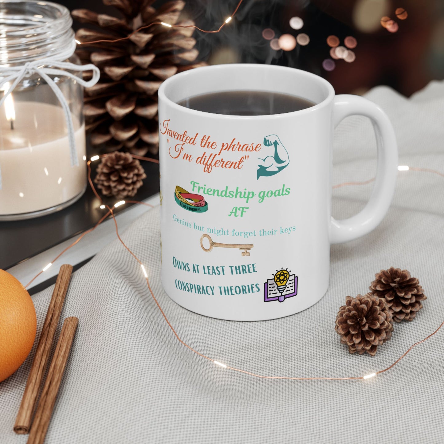 Aquarius Ceramic Mug – 11 oz- Unique Zodiac Gift for Astrology Lovers -Fun Horoscope Design