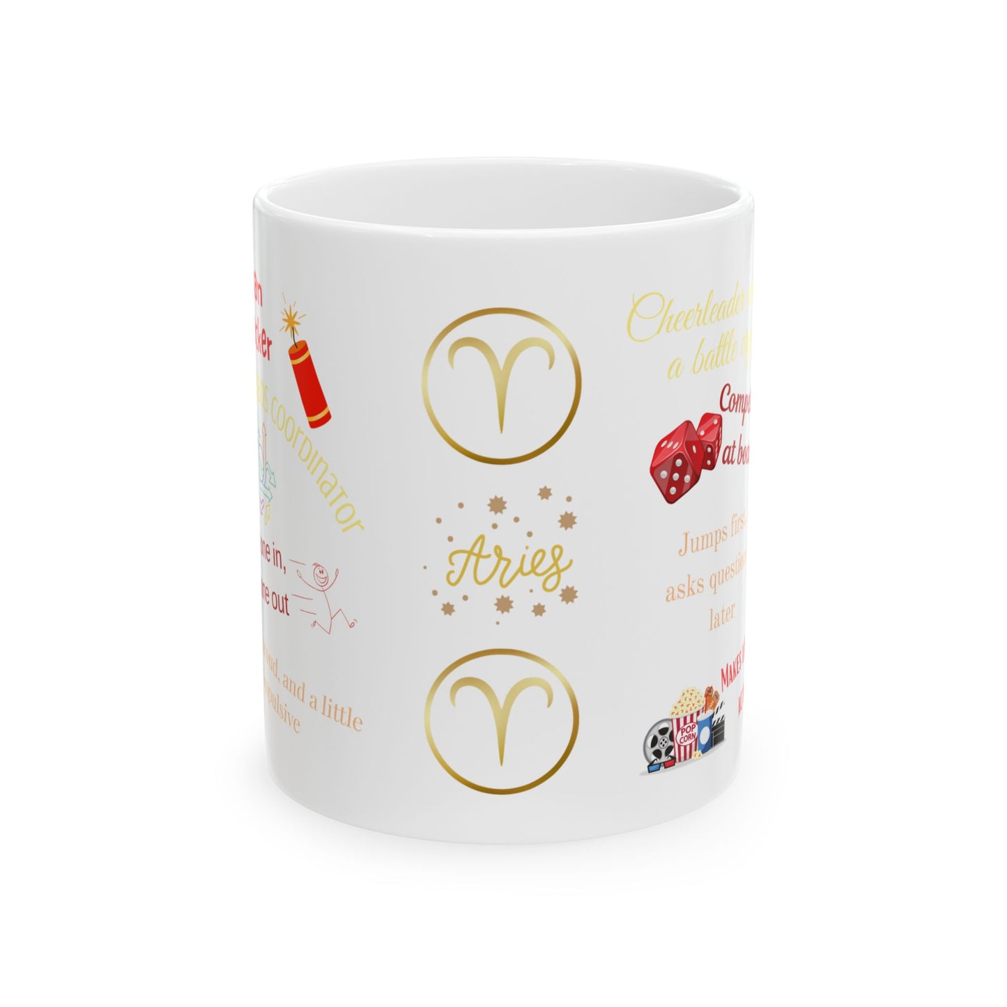 Aries Zodiac Ceramic Mug - 11oz - Fun Astrological Gifts