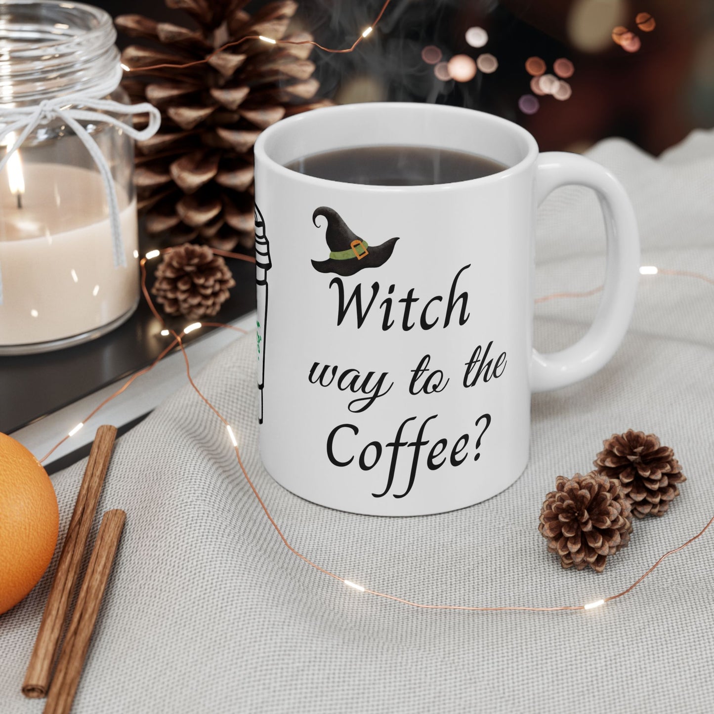 "Witch Way To The Coffee" - Witchy Coffee Mug- 11 oz