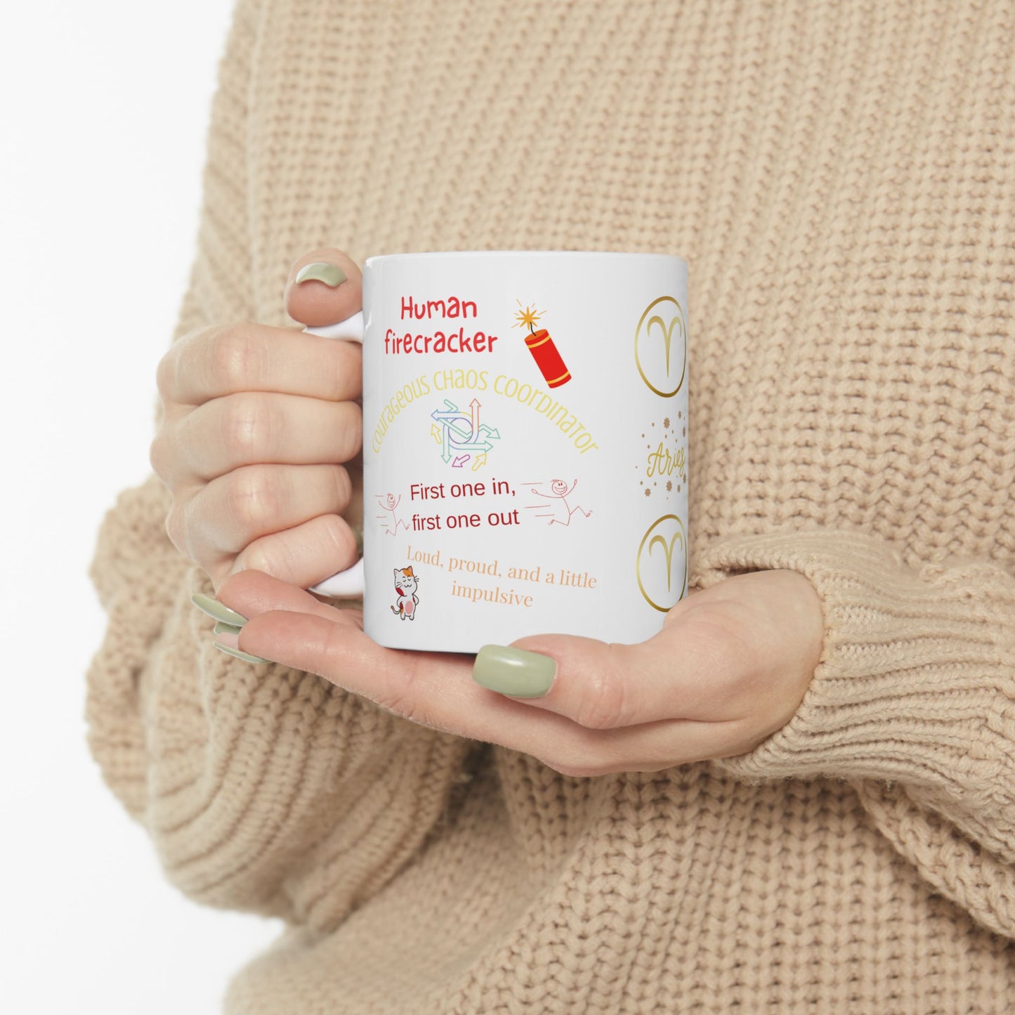 Aries Zodiac Ceramic Mug - 11oz - Fun Astrological Gifts
