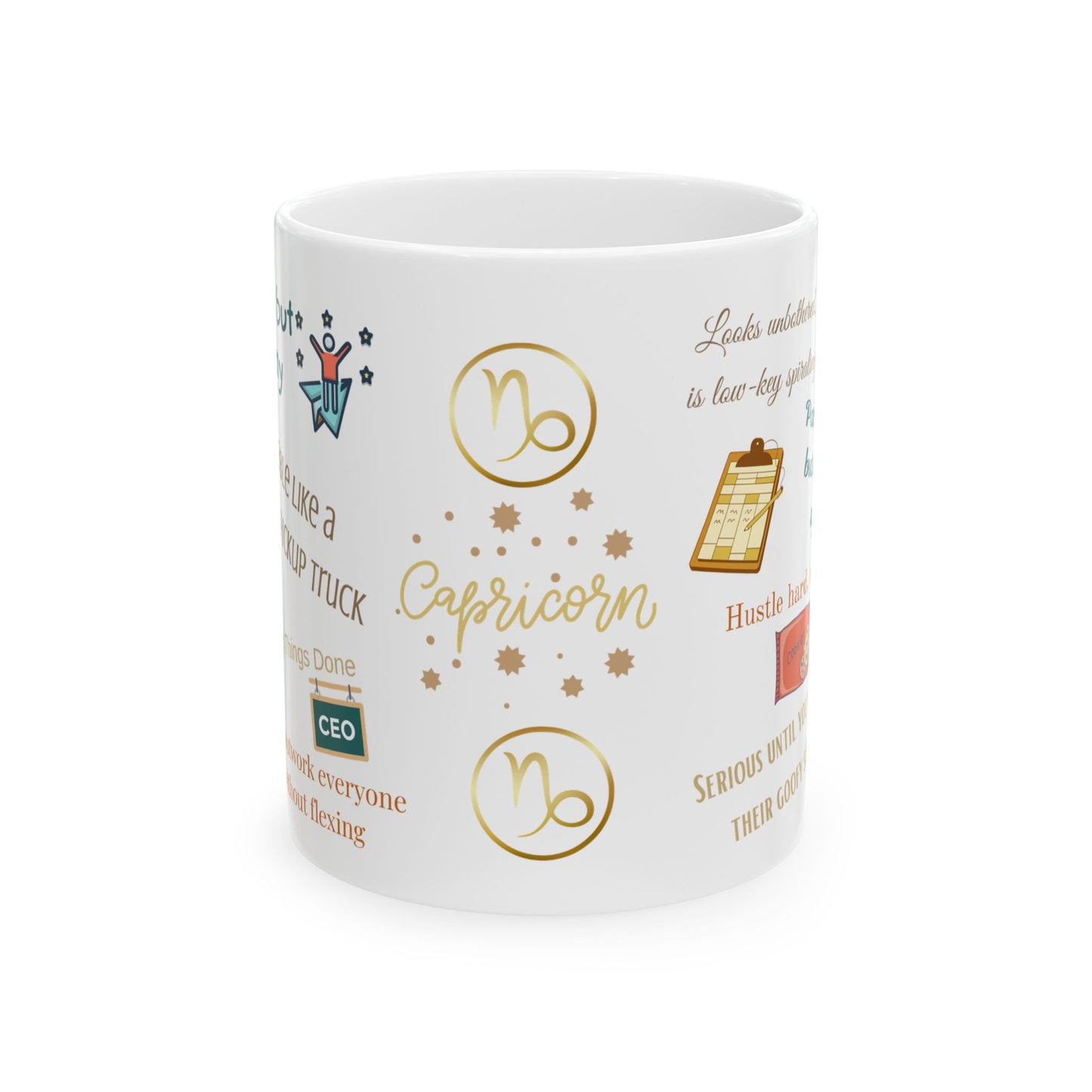Capricorn Zodiac Ceramic Coffee Mug - 11 oz - Inspirational Fun Mug for Astrological Enthusiasts - Perfect Gift for Birthdays and Celebrations